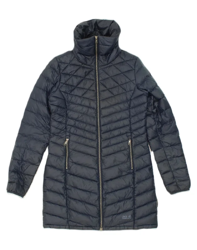 JACK WILLS Womens Padded Coat UK 10 Small Navy Blue Polyester