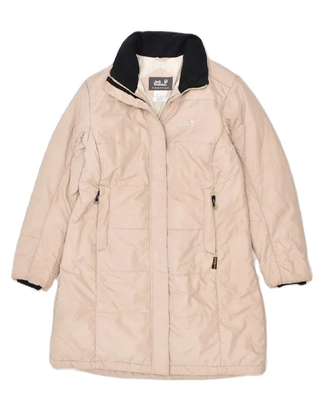 JACK WOLFSKIN Womens Padded Coat UK 16 Large Beige Polyester