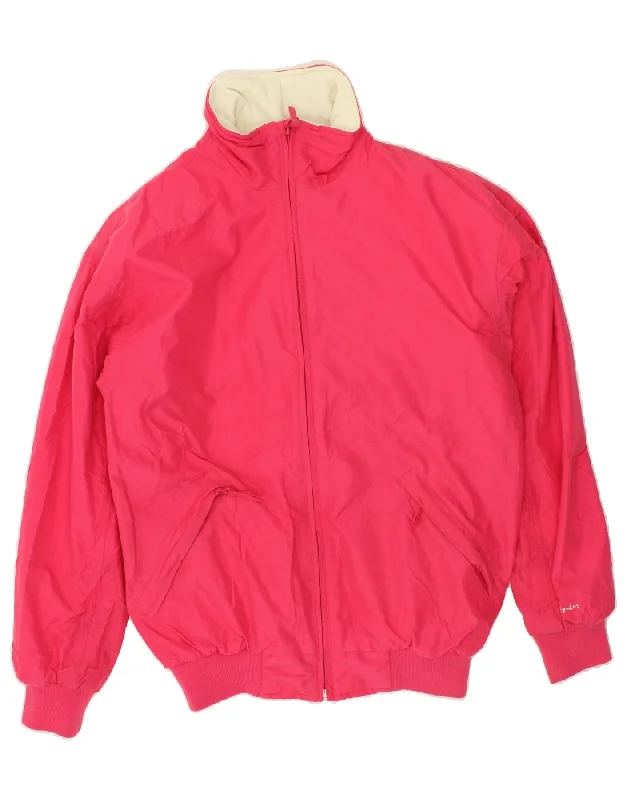 JOULES Womens Bomber Jacket UK 14 Medium Pink Polyester