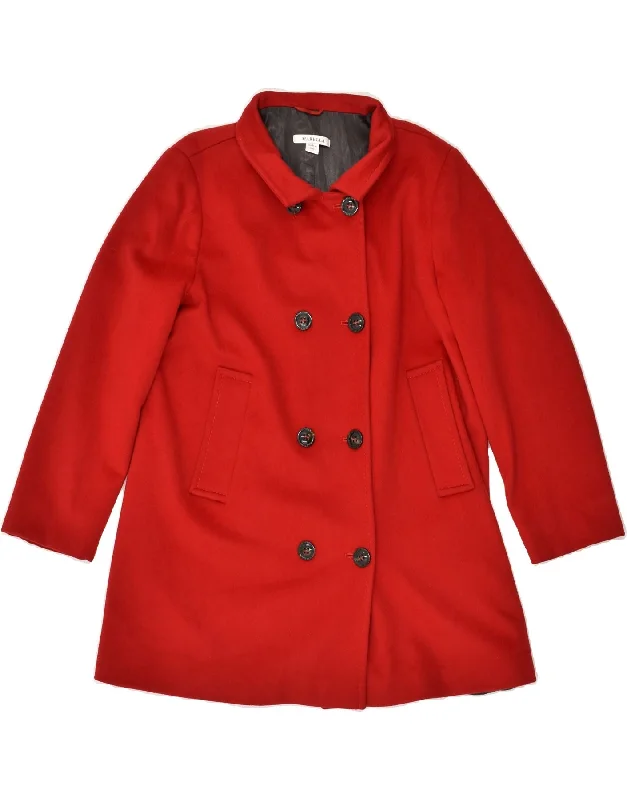 MARELLA Womens Pea Coat UK 18 XL  Red Wool