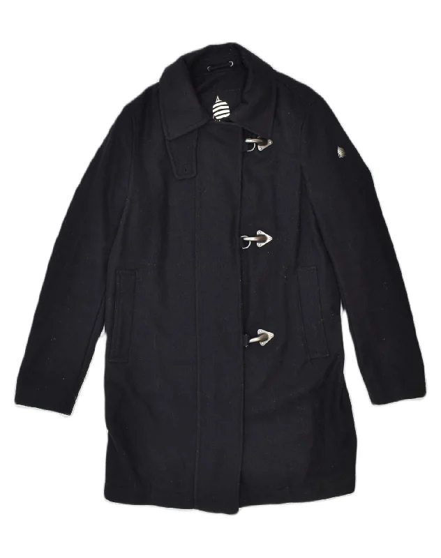 MARINA YACHTING Womens Duffle Coat IT 42 Medium Black Wool