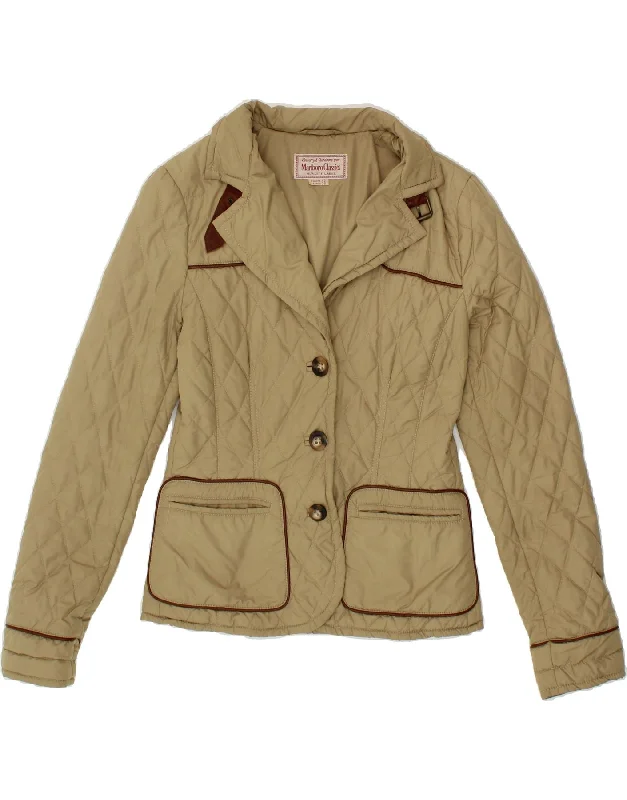 MARLBORO CLASSICS Womens Quilted Jacket EU 42 Large Beige Polyester