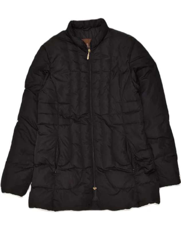 MONCLER Womens Padded Coat Size 4 Large Black Polyester