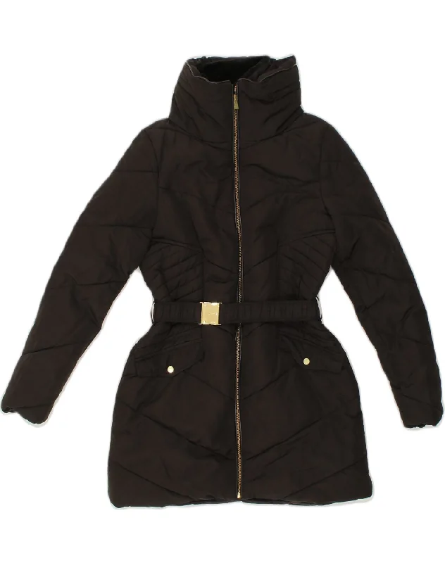 OASIS Womens Padded Coat UK 10 Small Black Polyester