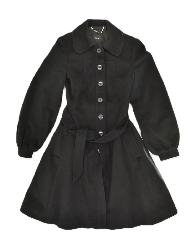 OASIS Womens Princess Coat UK 10 Small Black Wool