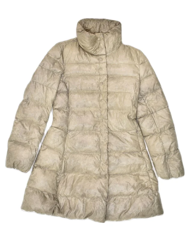 PATRIZIA PEPE Womens Padded Coat IT 40 Small Beige Polyamide