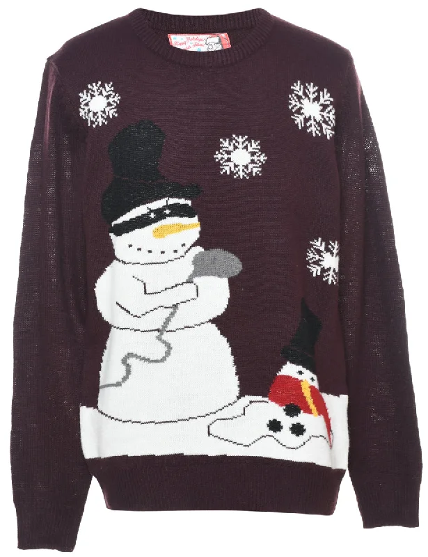 Snowman Christmas Jumper - L