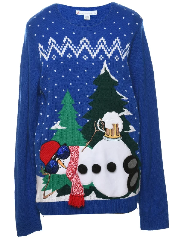 Snowman Christmas Jumper - L