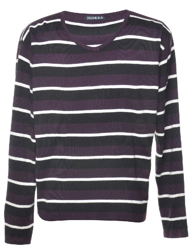 Striped Longsleeve Jumper - L