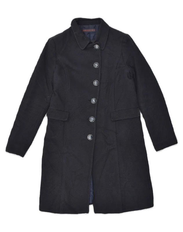 TRUSSARDI Womens Chesterfield Coat UK 12 Medium Navy Blue