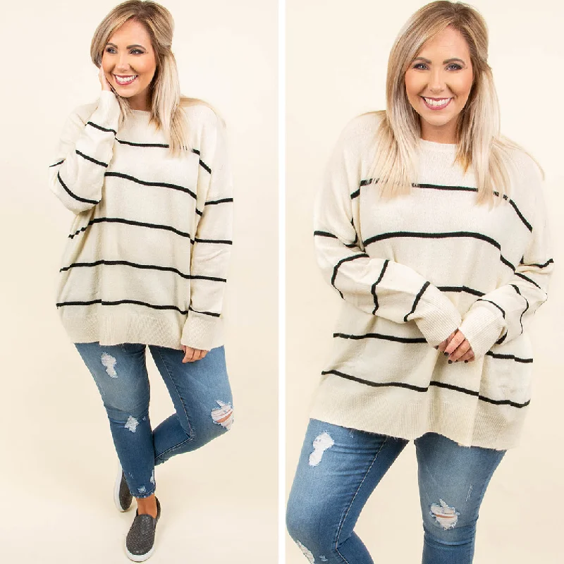 Slumber Party Sweater, Ivory-Black