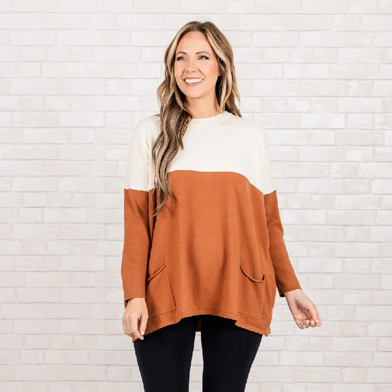 Smooth Talking Sweater, Cream-Clay