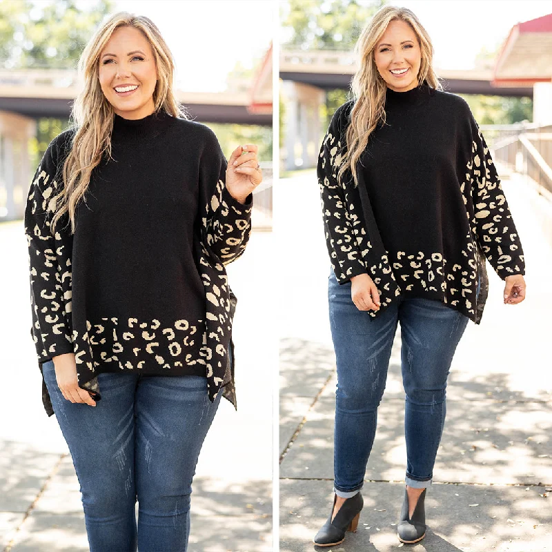 Time To Walk Away Sweater Tunic, Black