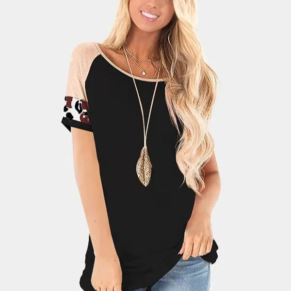 Summer Short Sleeve Printed Round Neck Loose Casual Women'S Tops Wholesale T Shirts