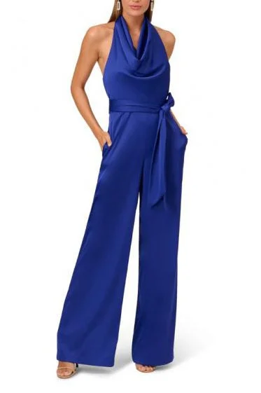 Liv Foster Satin Cowl Neck Wide Leg Jumpsuit