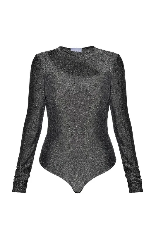 SILVER CUT-OUT BODYSUIT